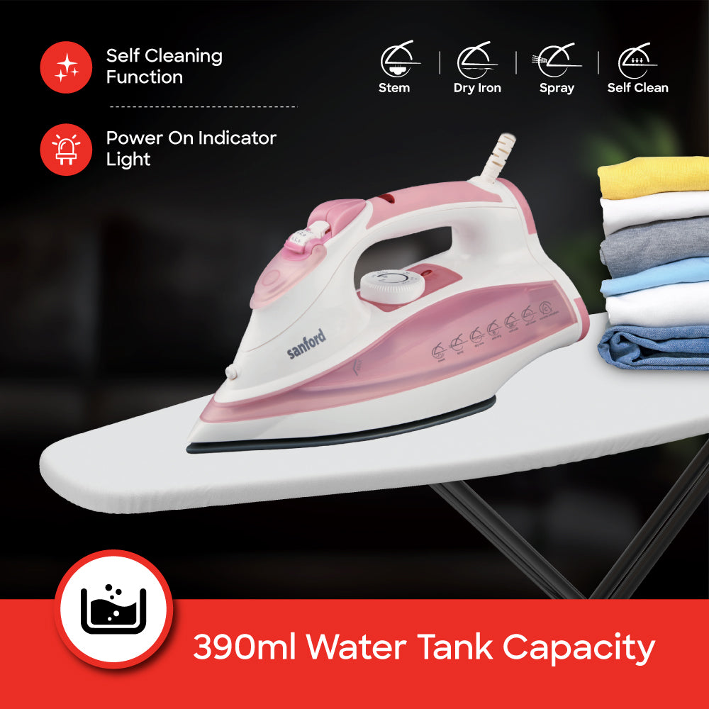 Sanford 2200 Watts Power Ceramic Coated Steam Iron with Anti-Drip and Self-Cleaning | SF46CI - buysanford